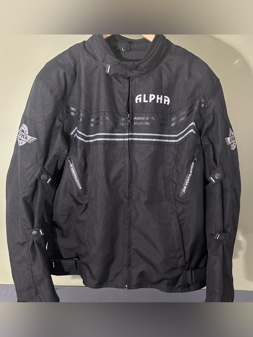 Alpha Cycle Gear Armored Motorcycle Jacket Men's Size Large Black